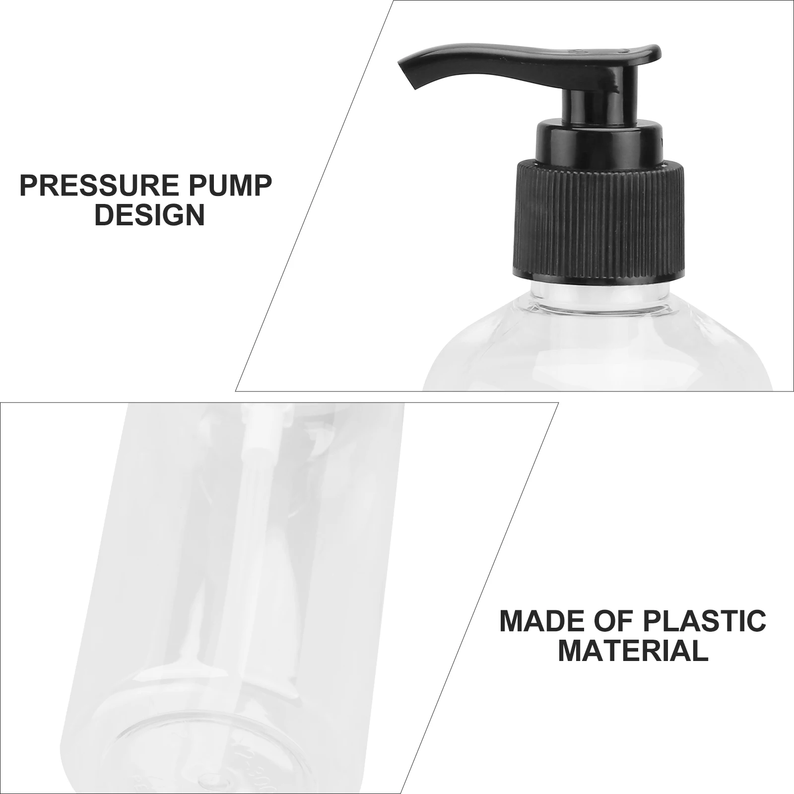 

5 Pcs Squeeze Bottle Liquid Dispensing Lotion Refillable Leakproof Hand Wash Shampoo Bottles Dispenser Pump Shower Gel
