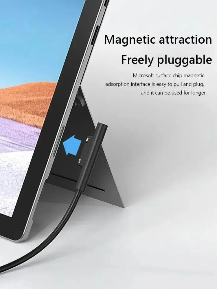 Ładowarka sieciowa 15 V 3 A typu C Kabel USB C PD do ładowania Microsoft Surface Pro 8/7/6/5/4/3 Laptop Book 3/2/1 GO — zdjęcie 2