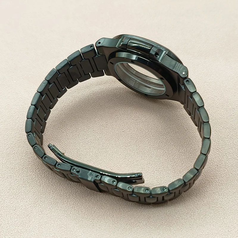 Czarne etui do zegarka Nautilus NH35 etui nadające się do NH35 NH36 4R montaż paska zegarka przezroczysty tył pokrowiec 20ATM etui na zegarek