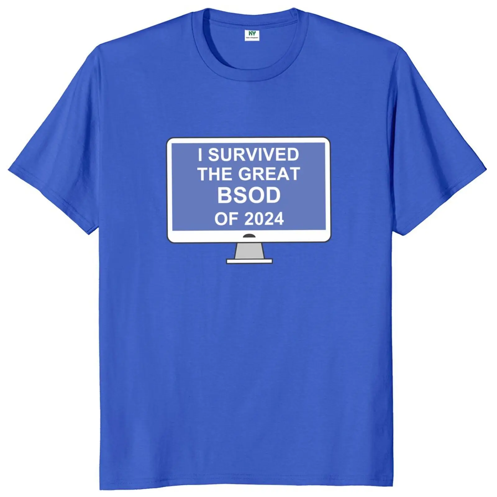 I Survived The Windows BSOD 2024 T-shirt Funny Geek Nerds Gift  Short Sleeve 100% Cotton Soft Summer T Shirts EU Size