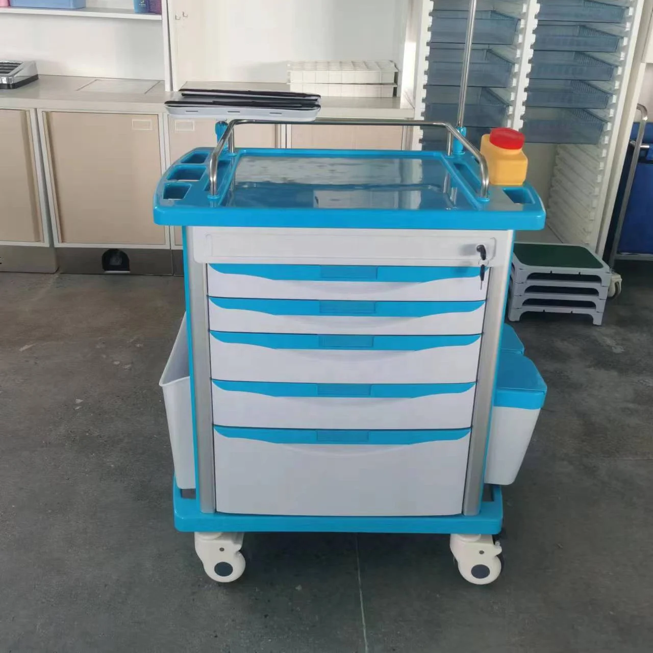 Hospital ABS Plastic ane sthesia Cart Crash Cart Emergency Trolley