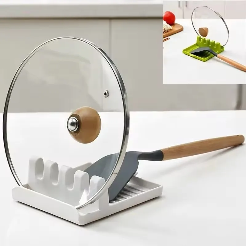 

Kitchen Pot Lid Rack Household Spatula Rack Cushion Tableware Storage Multi-function Plastic Storage Rack Soup Spoon Spatula Pad