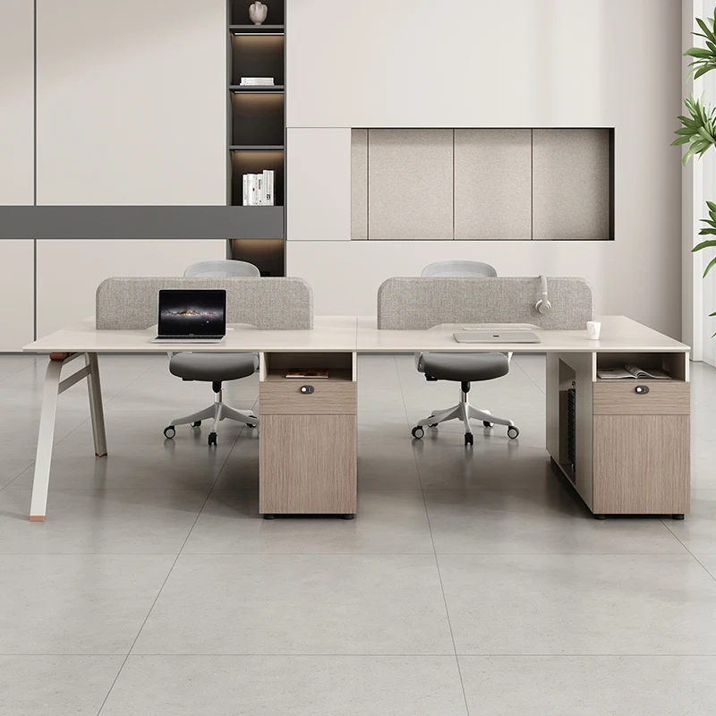 Office Desk,Modular Cubical Wooden Panel Workstation Desk For 2-6 Persons Modern Design For Office And Villa