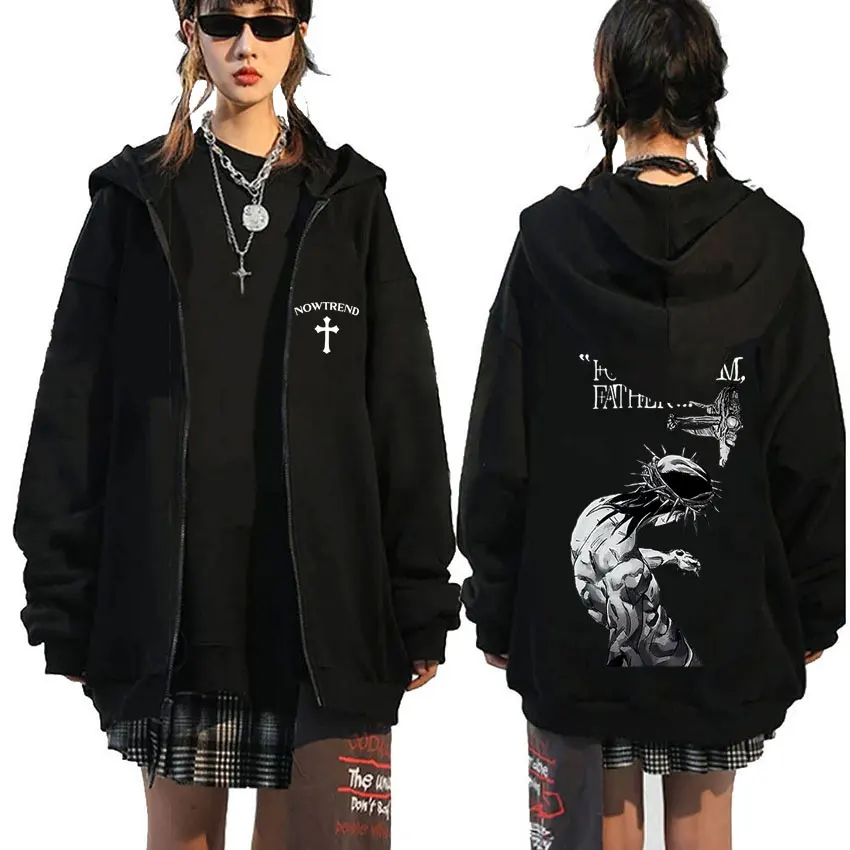 

Christian Jesus Forgive Them Father Zipper Hoodie Men Women Hip Hop Fashion Oversized Zip Up Jacket Unisex Zip Up Sweatshirts