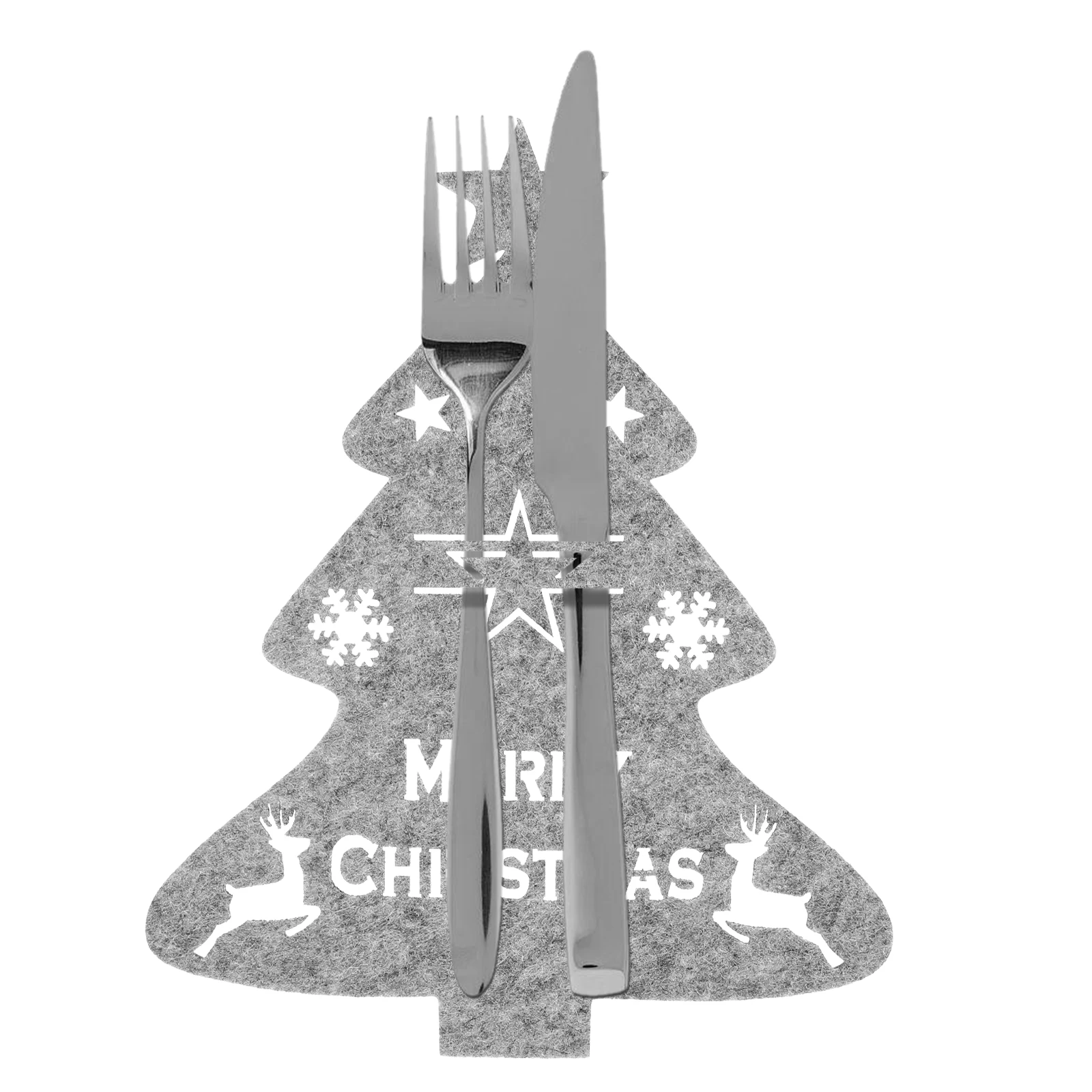 

4pcs Christmas Tree Cutlery Holder Silverware Storage Tableware Organizer for Party Holiday Decoration Xmas Tree Knife Fork