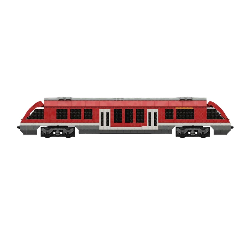 MOC Modern Regional Passenger Diesel Train Set Building Blocks Streamlined Commuter Railway Carriage Model Adult Gift Toy