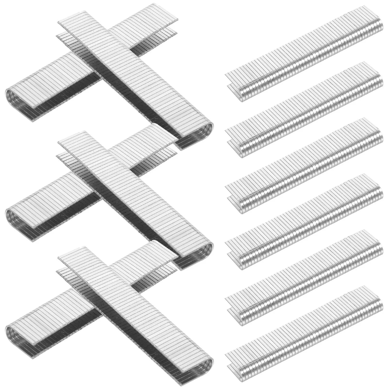 1000Pcs U-Shape Pneumatic Staples Narrow Crown Heavy Duty Metal Staples for Woodworking Upholstery Roofing Felt Fence Wiring