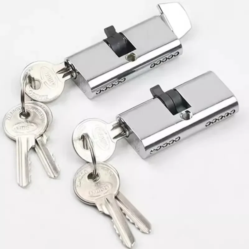 Professional Glass Door Floor Lock with Dual Cylinder, Aluminum Alloy Frame Lock for Enhanced Security and Durability