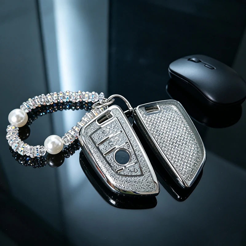 White Diamond TPU for BMW 1 3 5 7 Series X1 X3 X4 X5 F10 F15 F16 F20 F30 F18 F25 M3 M4 E34 Car Key Case Protective Key Cover Fob