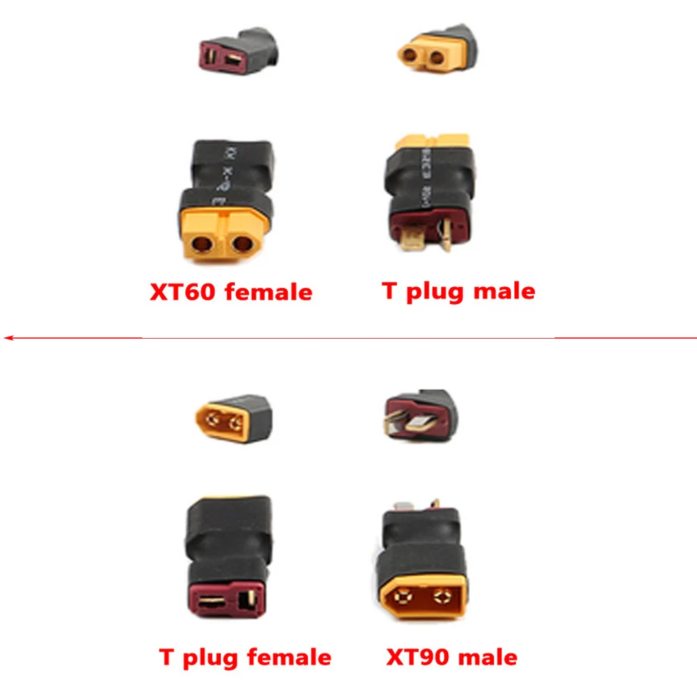 XT60 XT90 wtyk męski/żeński na T wtyk żeński/męski złącze Adapter konwersji bez drutu dla RC samolot części do quadcoptera