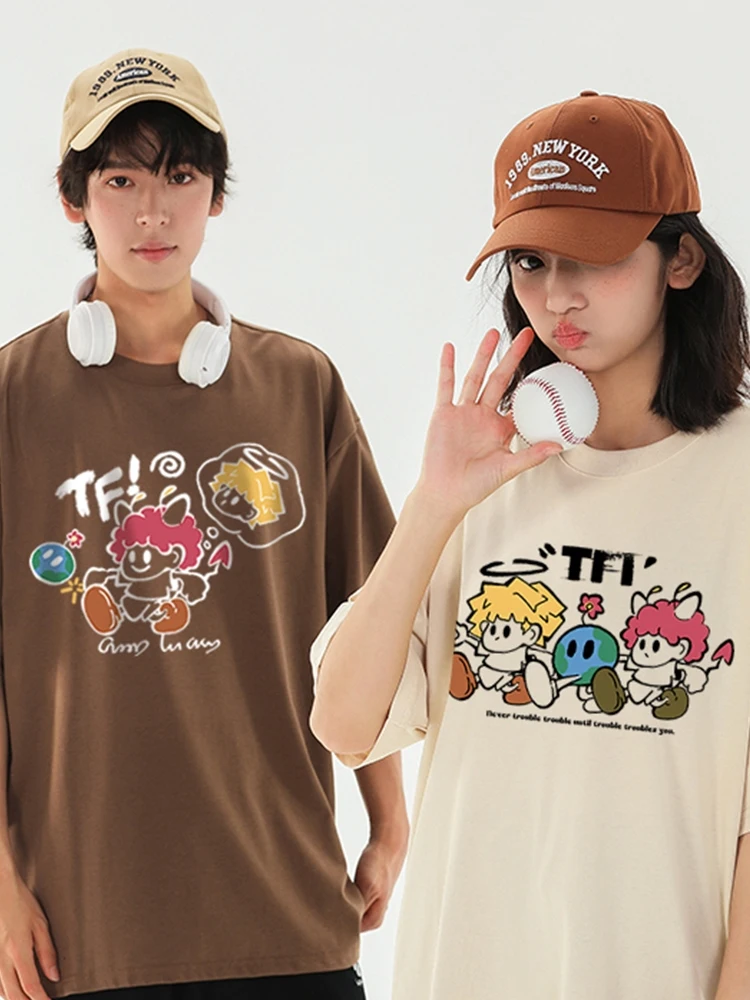 Earth Dream Couple 2024 New Fashion Trend T-Shirt Short Sleeve Summer Casual Breathable T-Shirt