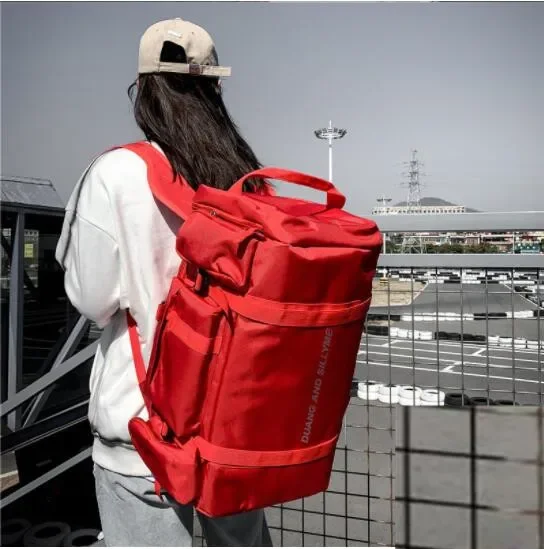 Bolsa de viaje de Fitness para hombre y mujer, Mochila deportiva de gran capacidad, bolso de gimnasio con compartimento para zapatos, bolso de lona portátil