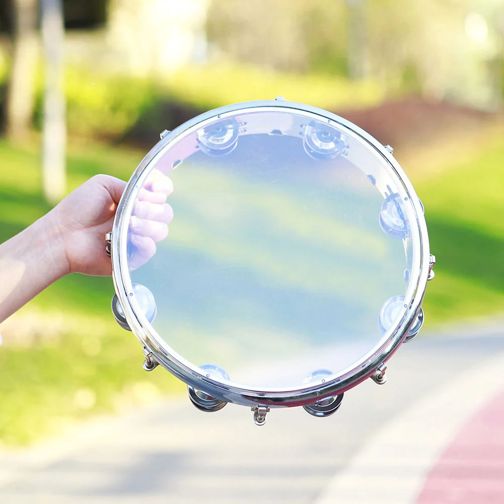 

Percussion Instrument Hand Drum 8 Inch Self-Tuning Double Row Tambourine Music Development Hand-Eye Coordination Musical