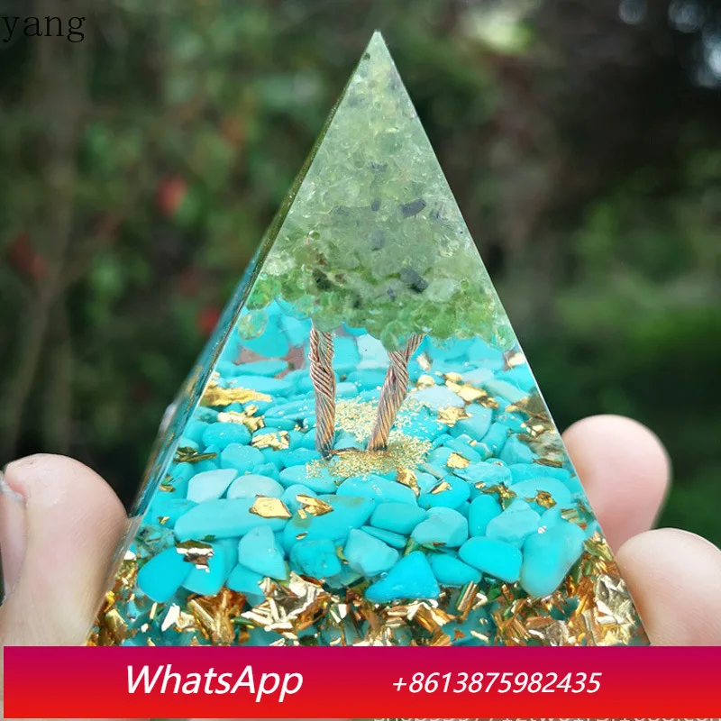 CX 6-5cm New Pyramid Ornament Crystal Crushed Stone Pyramid Exquisite
