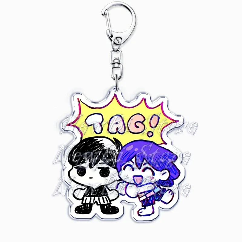 Hot Omori Game Keychain for Accessories Bag Basil Kel Hero Aubrey Omocat Sunny Key Chain Ring Keyring Jewelry Fans Friends Gifts