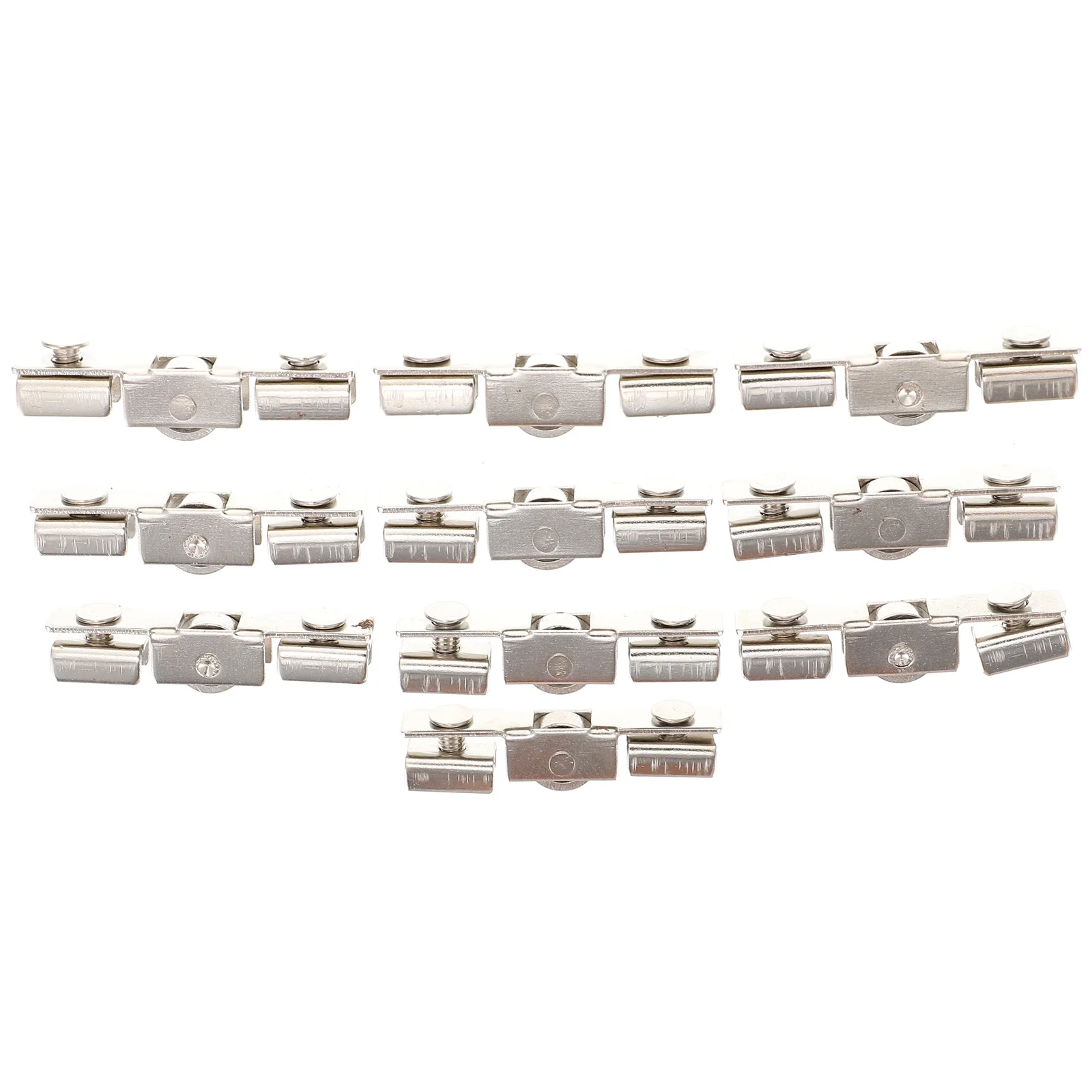 

10Pcs Glass Sliding Roller Stainless Steel Smooth Rolling for Display Cabinet Door Replacement Easy Install Scratch Resistant
