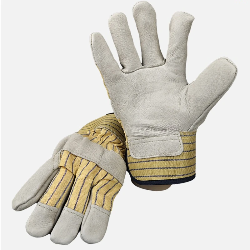 

Winter Warm Fleece Lined Pigskin Gloves Wear-Resistant Thickened Cold Protection for Outdoor Snow Removal Handling Storage Work