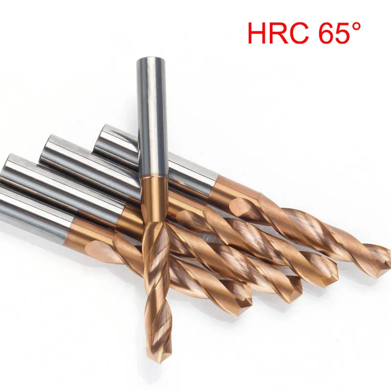 Broca helicoidal HRC65 Deg, 1,0-9,0mm, brocas de núcleo de carburo sólido para herramientas de perforación de Metal duro, 3D, acero de tungsteno