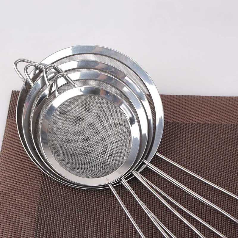 High quality skimmer mesh strainer food oil filter scoop colander stainless steel flour sieve cooking tool soybean milk net