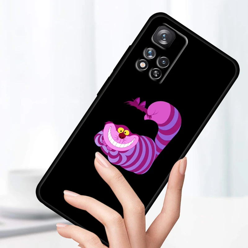 Alice Wonderland Cheshire Cats For Xiaomi Redmi Note 12 10 11 9 Pro Plus Speed 11E 11S 10S 9T 8 5G Black Phone Case Cover