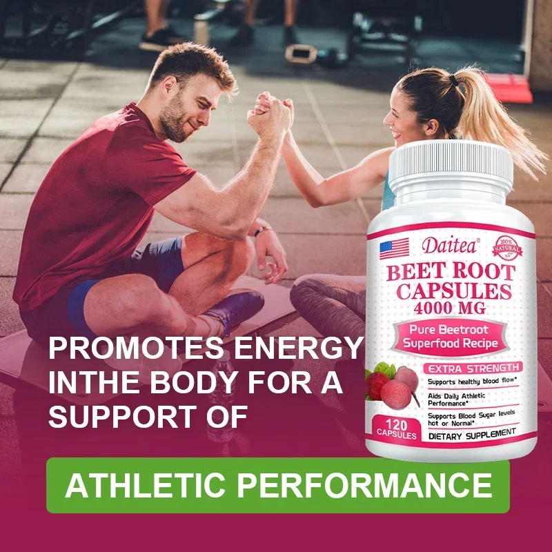 Beetroot - 4000 mg per serving - Blood Flow, Athletic Performance, Digestion, Immune System (Pure, Non-GMO & Gluten-Free)