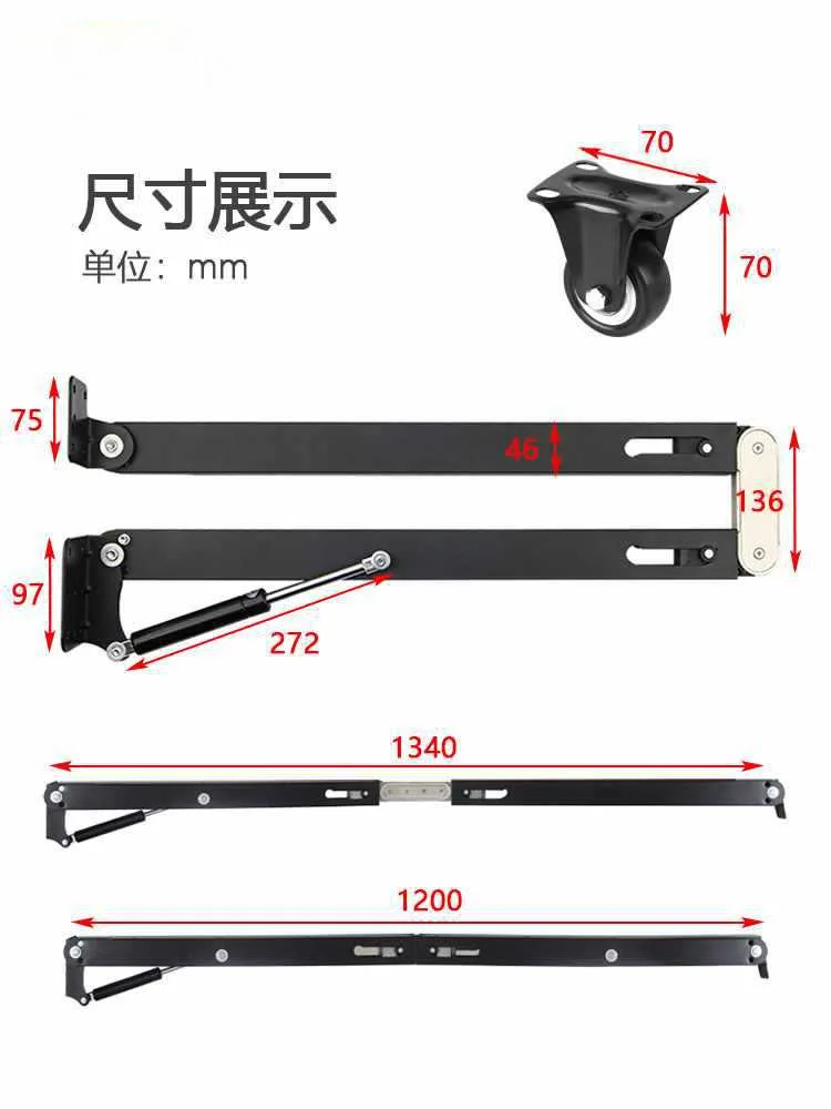 

Flip-down folding Hardware accessories retractable dining table Desk Furniture
