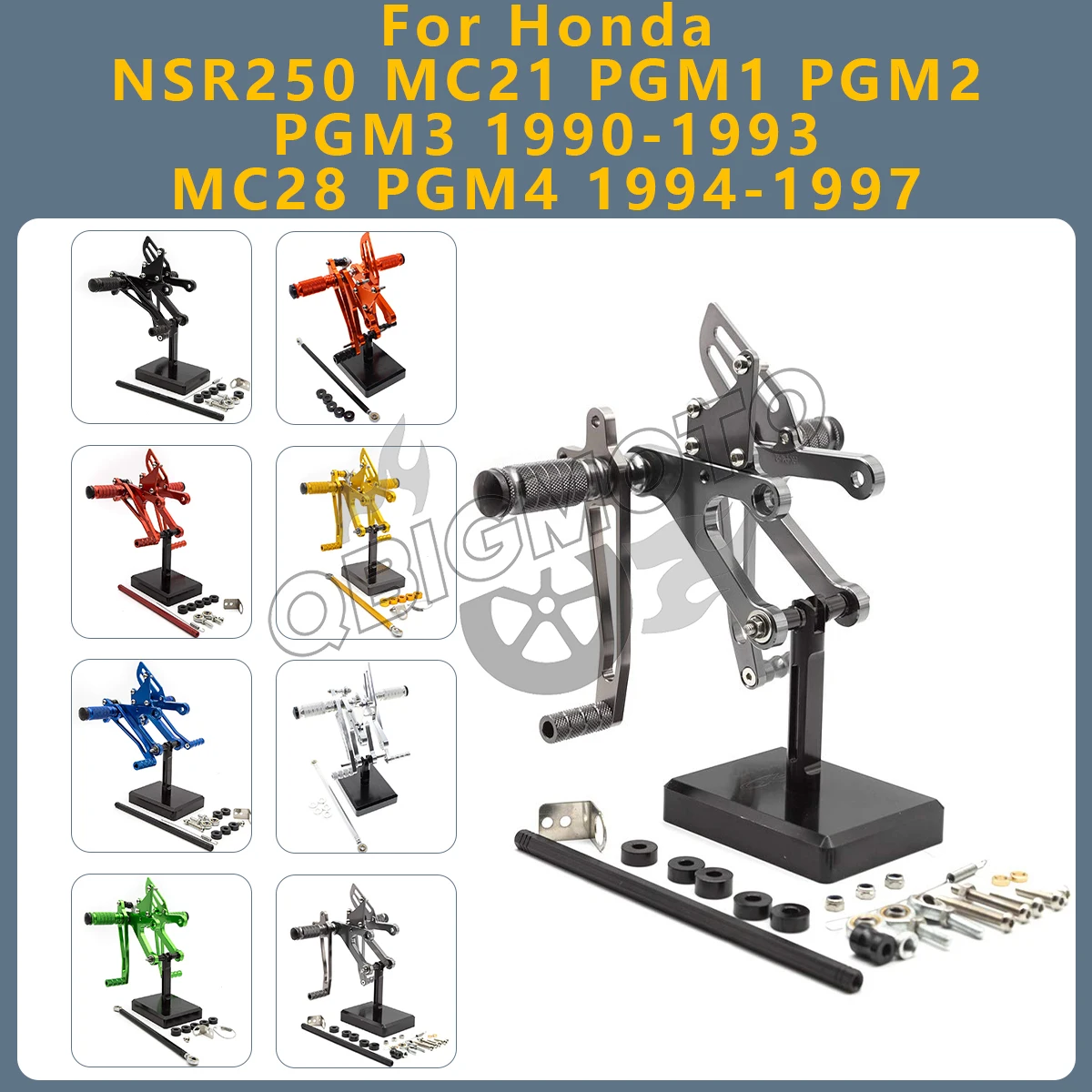 

Motorcycle Rearset Footpeg Rear Footrest Foot Pegs Pedal Rearsets For Honda NSR250 MC21 PGM 1 2 3 1990-1993 MC28 PGM4 1994-1997