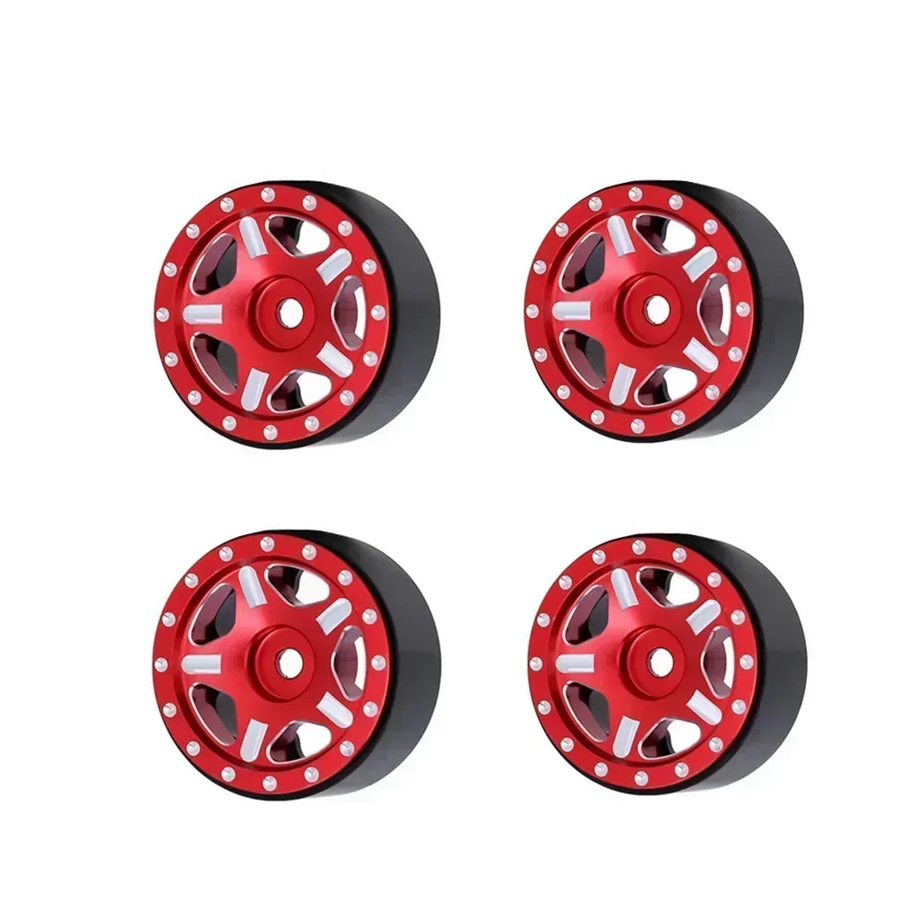 4 pièces 1.0 "Beadlock CNC Micro moyeu de jante de roue sur chenilles pour voiture sur chenilles 1/24 RC Axial SCX24 90081 AXI00001 gladiateur