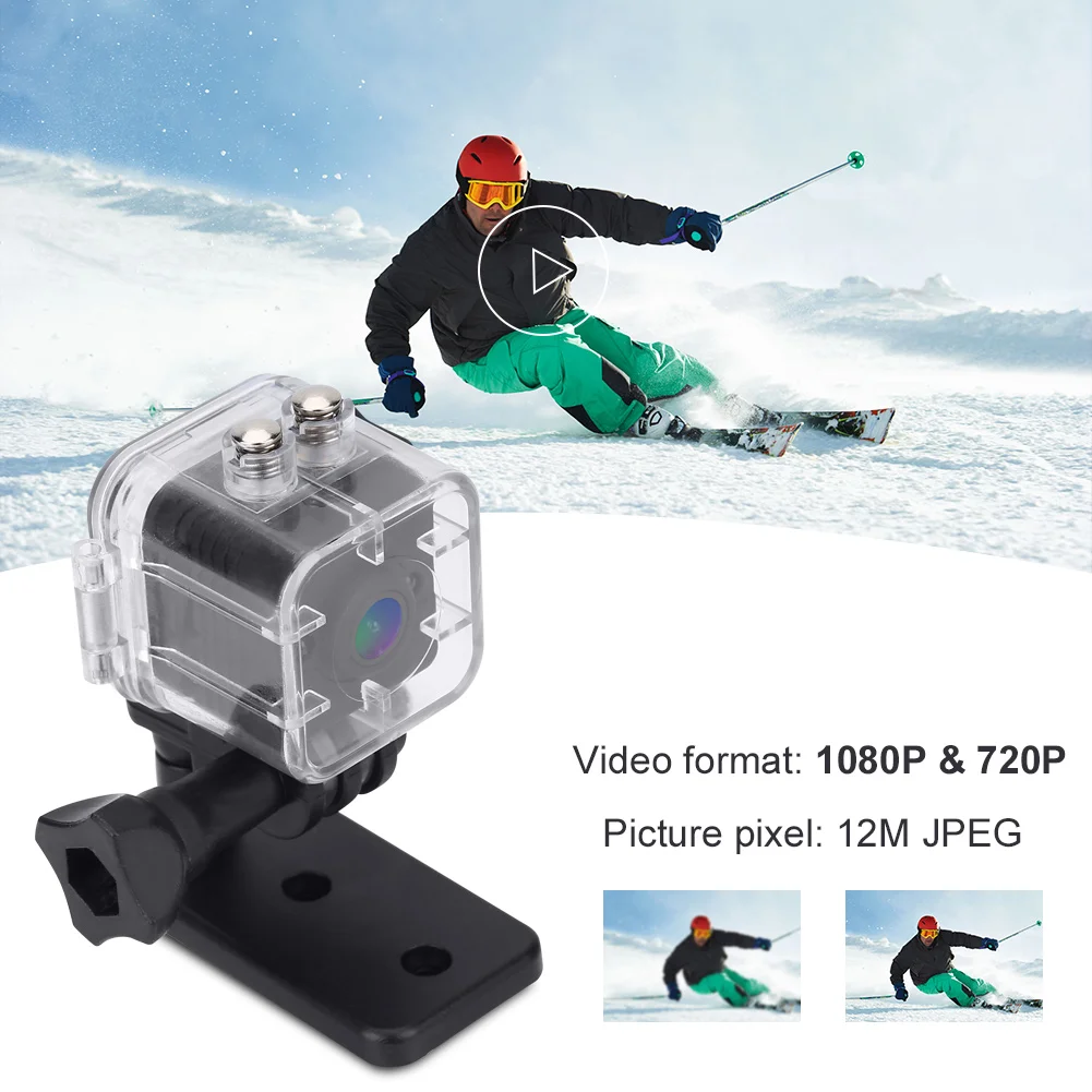 1080P HD Portable Mini Infrared Waterproof Cube Action Camera Camcorder with Mounts