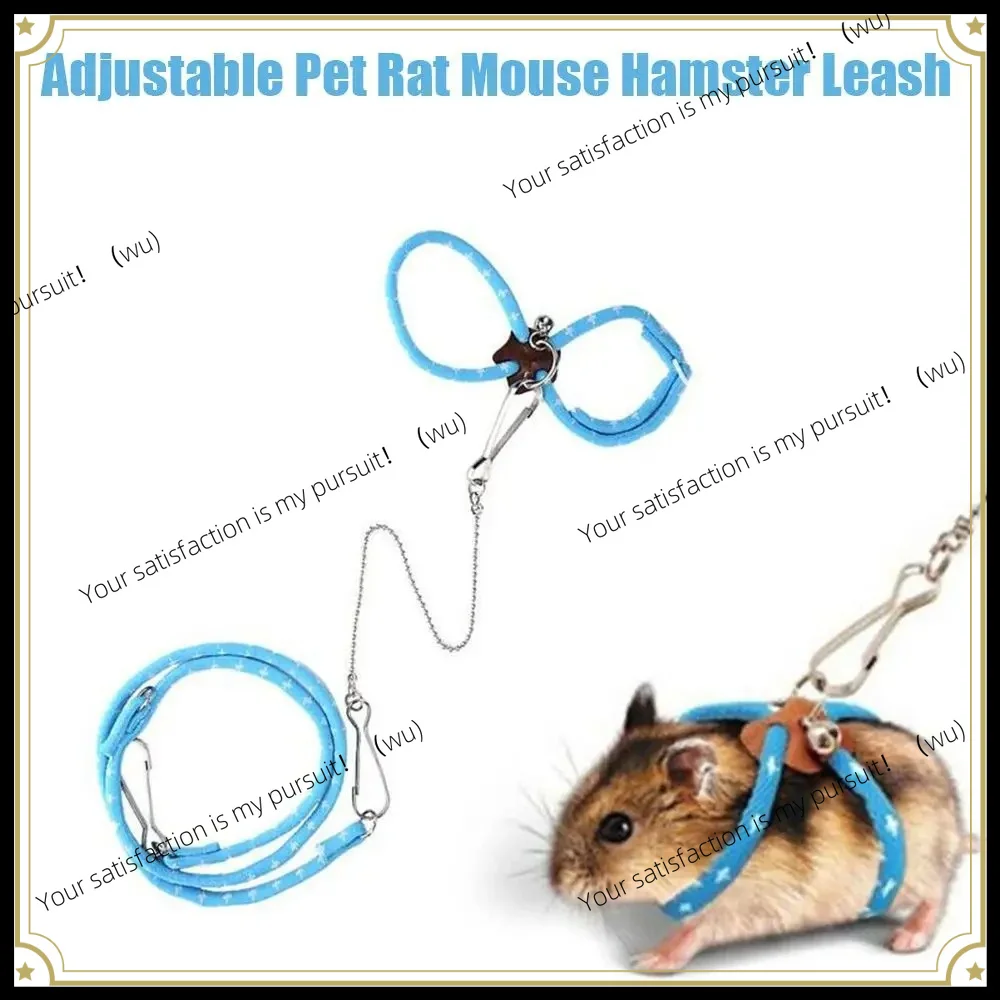 ZOCI-Lovely Small Ferret For Rat Squirrel Chinchilla Nylon Rope With Bell Walking Lead Pet Supplies Hamster Leash Mouse Vest