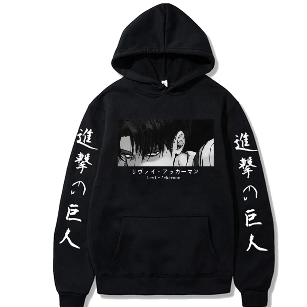 Japan Anime Season Attack On Titan Levi Ackerman Print Hooded Men Women Comfortable Hoodies Trendy Sweatshirt Harajuku Pullover