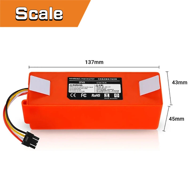 Imagem -04 - Bateria Li-ion de Substituição para Xiaomi Mijia Varrer Limpar Robô Aspirador 1s 1st Sdjqr01rr 14.4v 12800mah