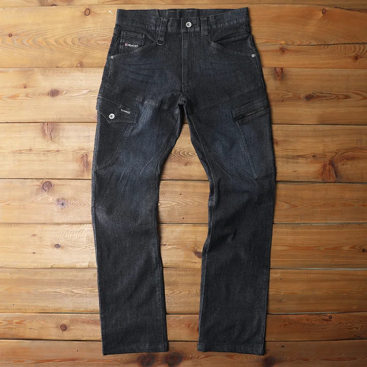 

Washed Vintage Men's Jeans Elastic Workwear Slim Fit Fashionable Urban Cotton Stretch Denim Youth Casual Wear Resistant All S...