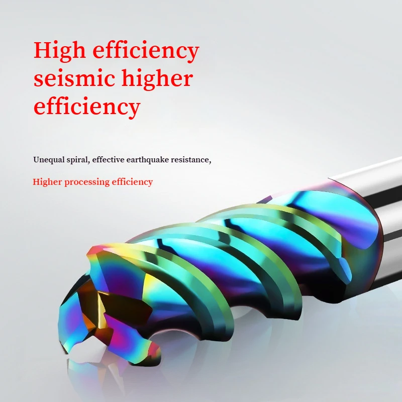 DLC Coated High Performance 3 Flutes End Mill HRC65 CNC Milling Cutter for Aluminum Tungsten Carbide