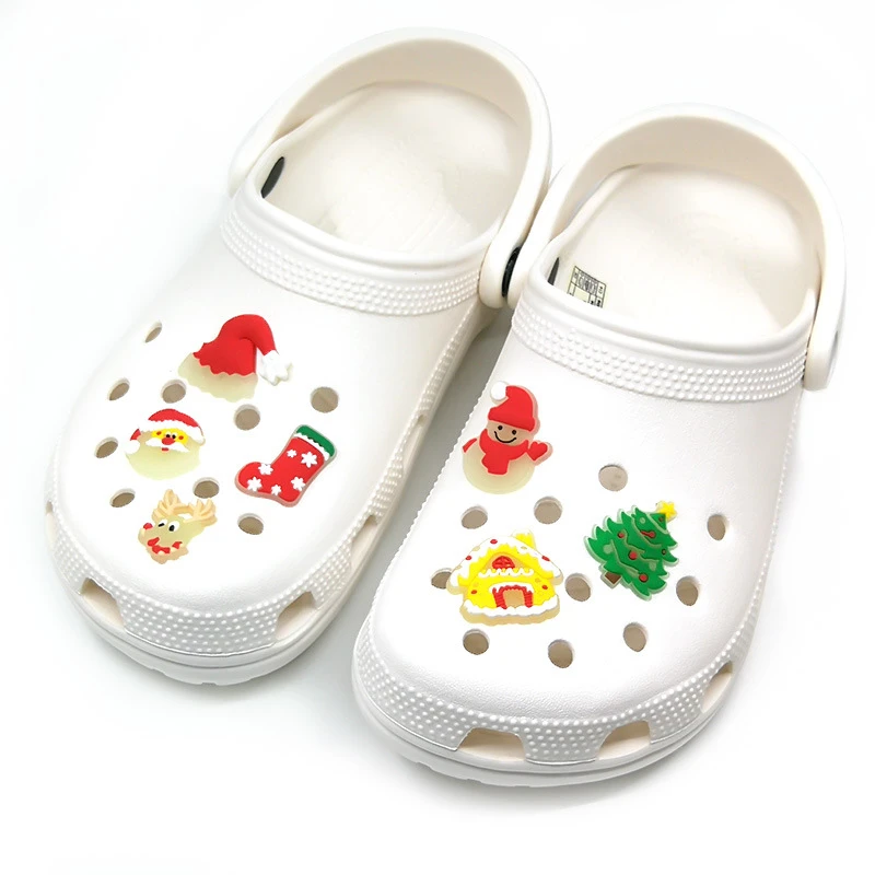 2024 7 Stuks Gloeien In Het Donker Schoen Charmes Voor Kerstmis Perfect Vakantie Cadeau Creatieve Schoen Accessoires Schoen Clip Decoratie schoenen