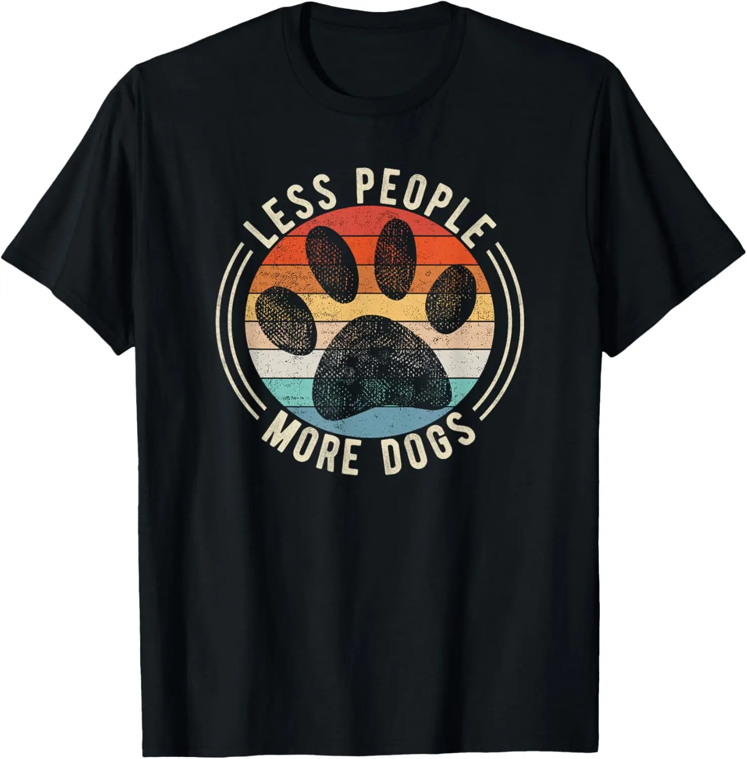 Vintage Retro Funny Sayings Dog Lover Less People More Dogs T-Shirt Custom Printed Graphic T Shirts Y2k Funny Shirt Camisas