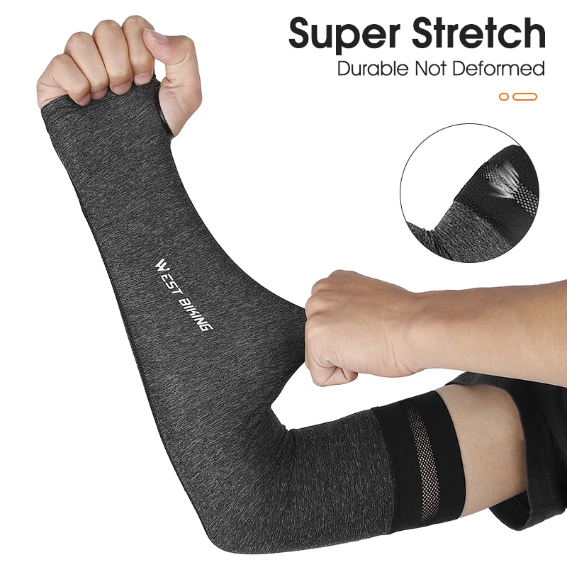 NEW Outdoor Cycling Riding Sun Protection Ice Silk Arm Sleeves Bicycle Arm Support Protector Hand Sleeve Cover Cooling Sleeve