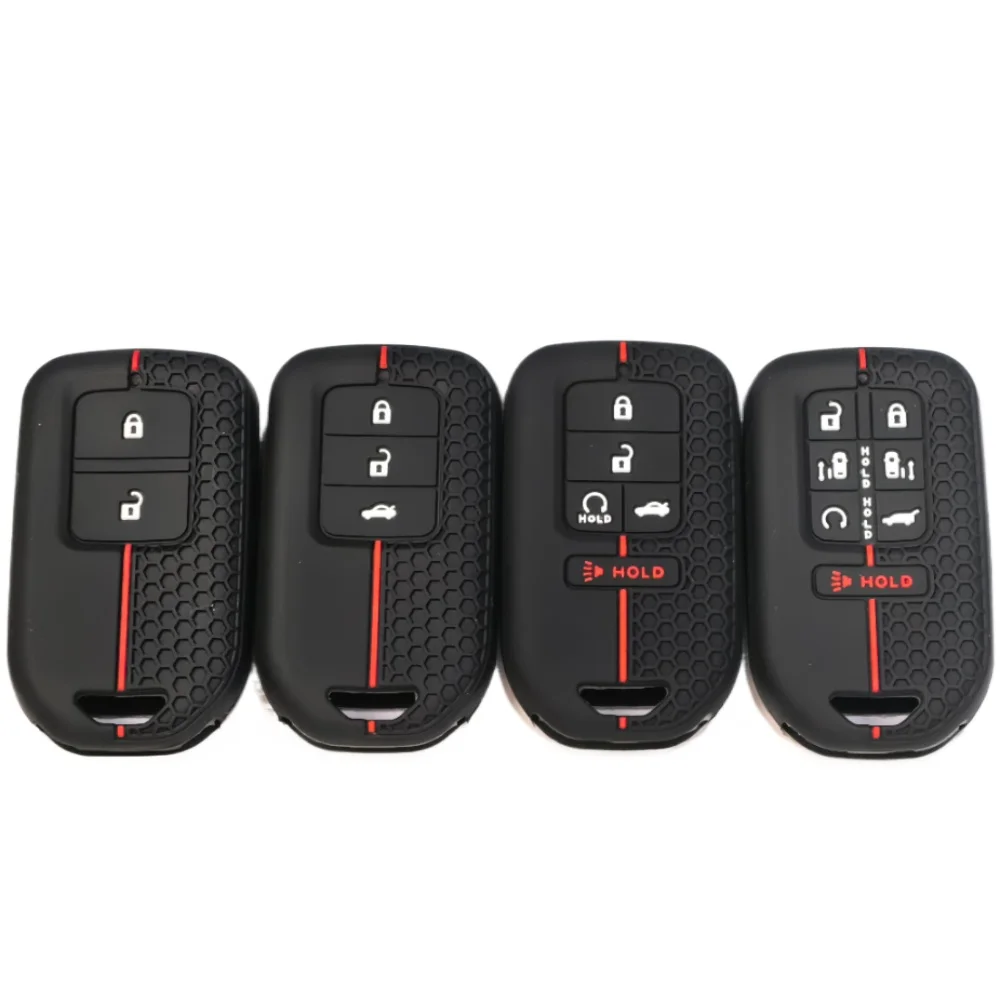 2/3/57 Buttons Silicone Remote Car Key Case for Honda Fit Odessey City Jazz XRV Venzel HRV CRV Accord Key Cover Car Accessories