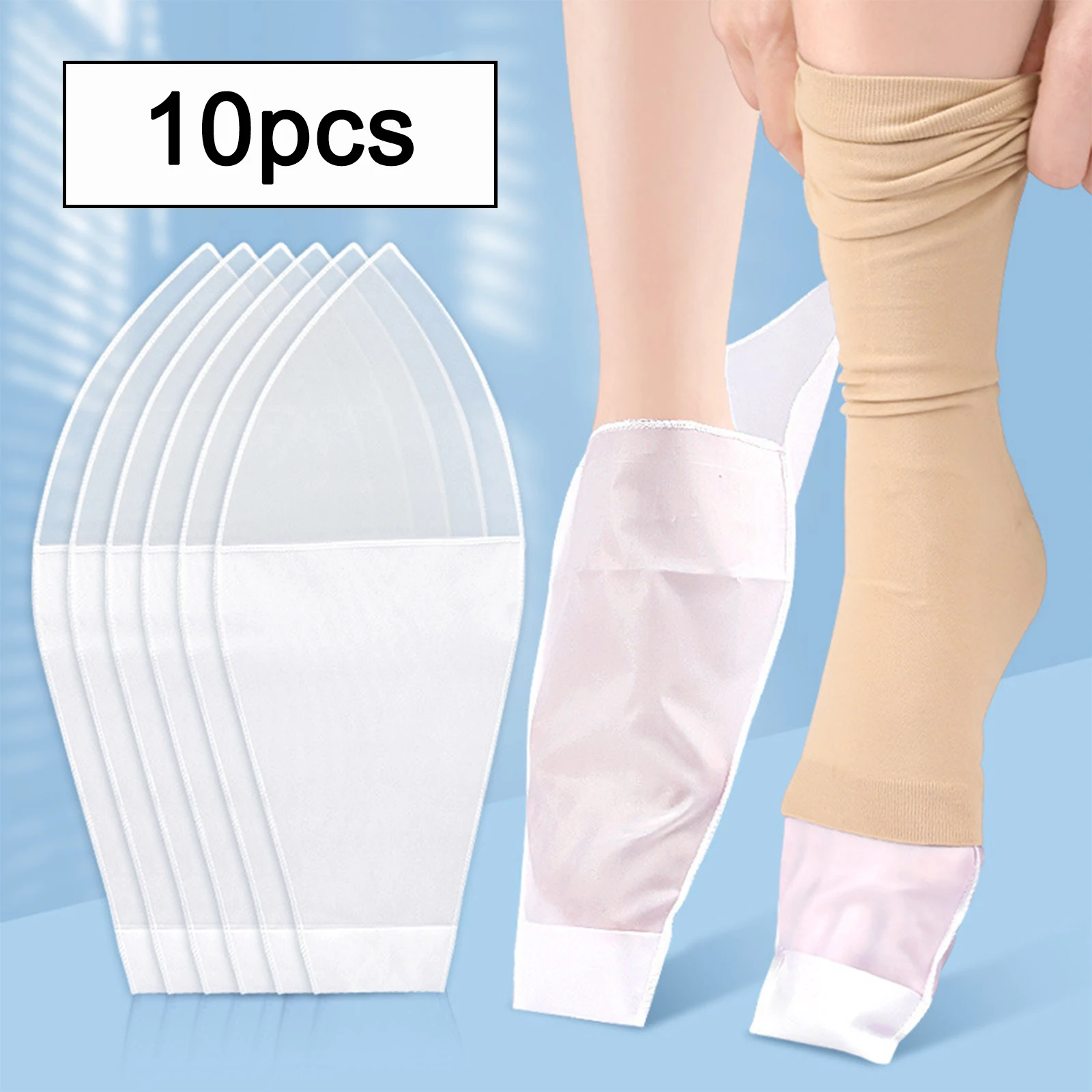 

10Pcs Open Toe Compression Socks for Men & Women - Easy Wear Slip-Resistant Stocking Aid for Elderly, Arthritis, Edema
