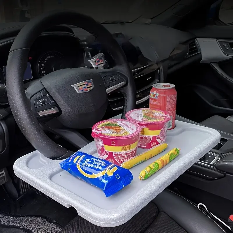 Car Steering Wheel Table, Driver Food Tray Front Seat Table, Steering Wheel Laptop Desk Travel Table, Suitable For Most Vehicle 