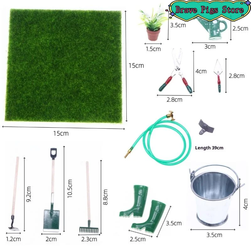 1Set Simulation Miniature Shovel Hoe Pitchfork And Water Pipe Repair Tool Fairy Garden Accessories Home Desktop Decoration