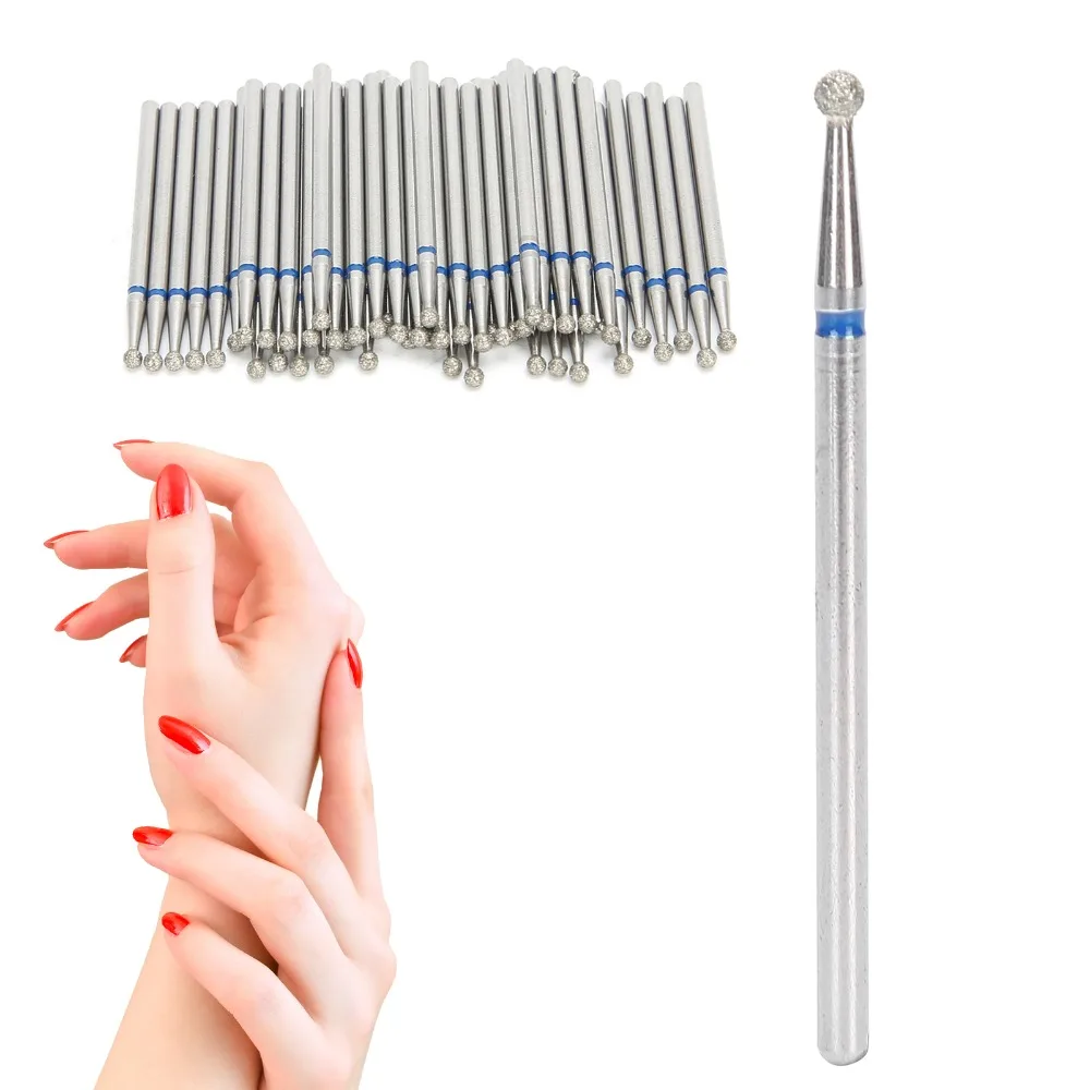 

50pcs Ball Head Spherical Nail Drill Bits Diamond Texture Replacement Accessory Ball Head Grinding Head