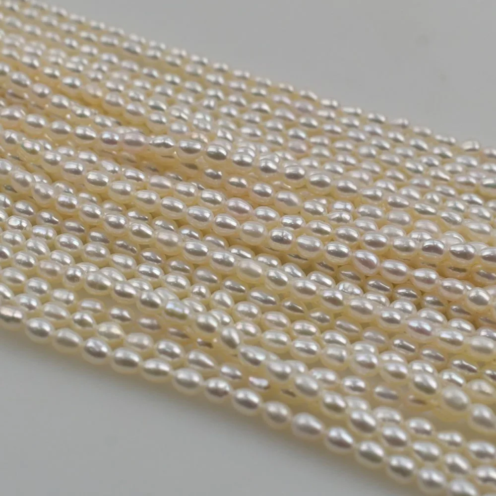 Natural Freshwater Pearls AAA 1.8-2.5mm Small Rice Semi-finished Beads for Jewelry Making DIY Women Necklace Bracelet Accessory