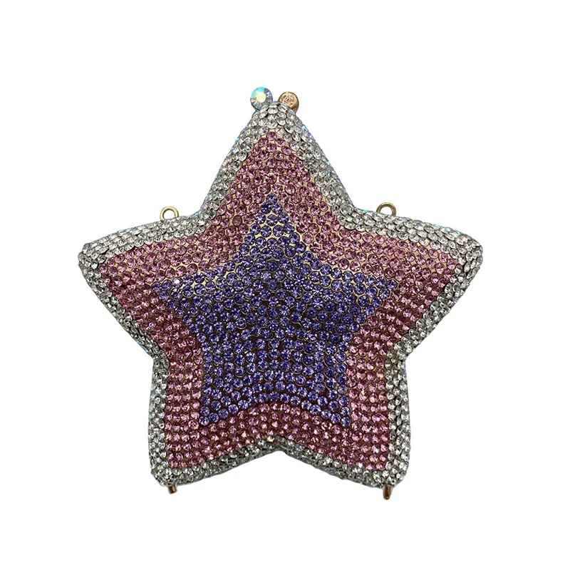 

Вечерние сумки с кристаллами в форме звезды, женские бутиковые великолепные сверкающие стразы, мини-металлические клатчи, кошельки для свадебной вечеринки