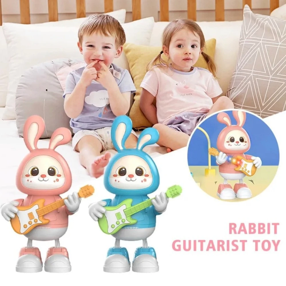 Dancing Bunny Toy with Music & Lights Rabbit Guitarist Musical Toy for Baby Legs Move & Body Twist Birthday Gift for Toddlers