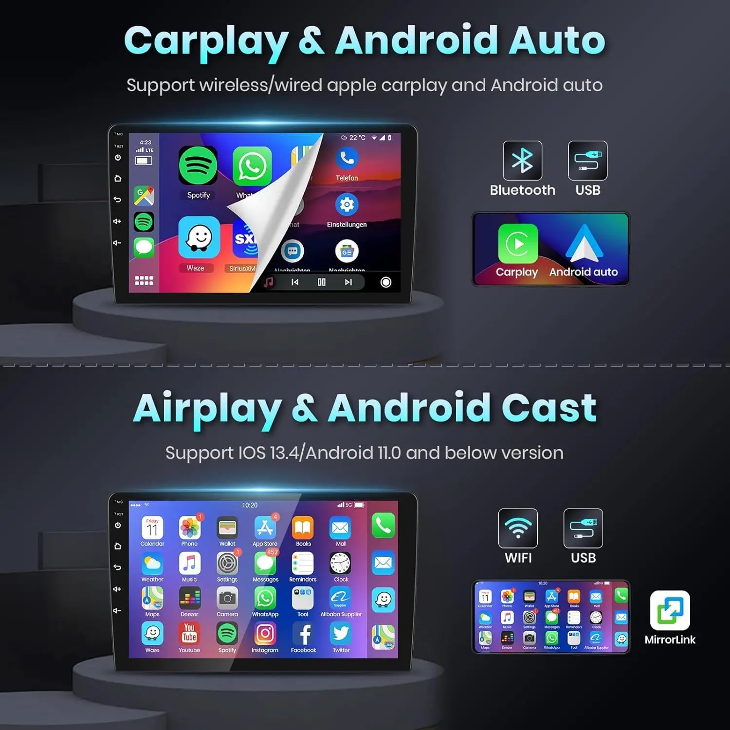Android 16 For Toyota Fiat Ford GREAT WALL Haval Dongfeng Dongfeng VW Maxus Stereo Car Multimedia Universal Radio Carplay Auto