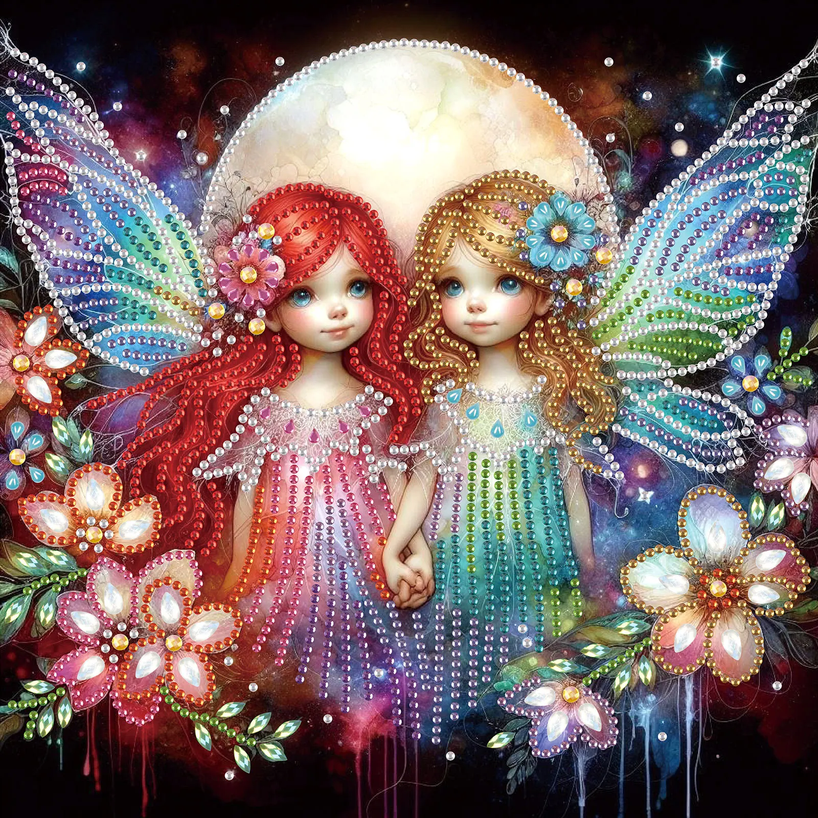 

Набор для алмазной живописи «Девочка и цветок», 5D