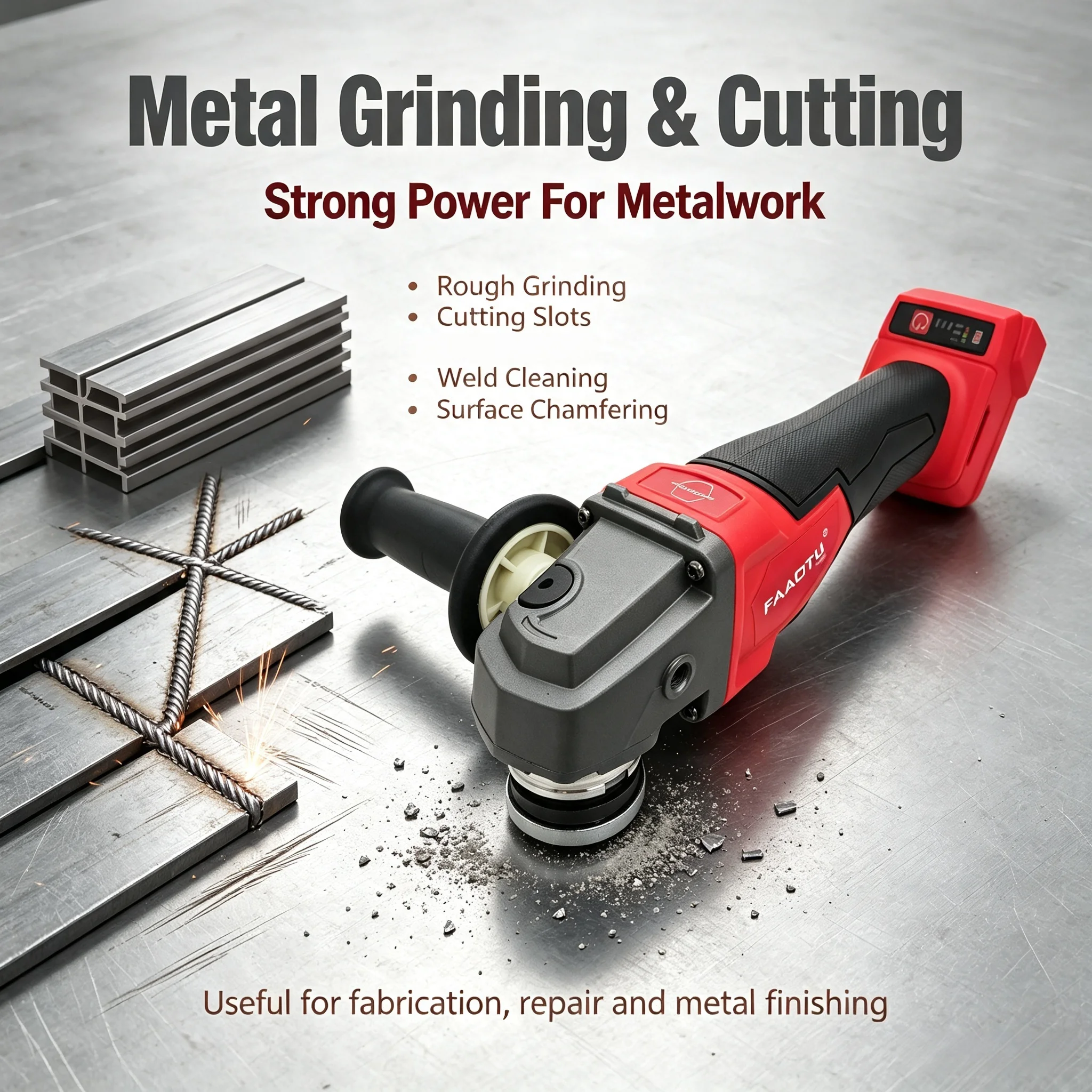 FAAOTU Cordless Grinding Tool Same Feature & Look As MWQ Brushless Angle Grinder Suitable for MWQ 18V battery NO battery