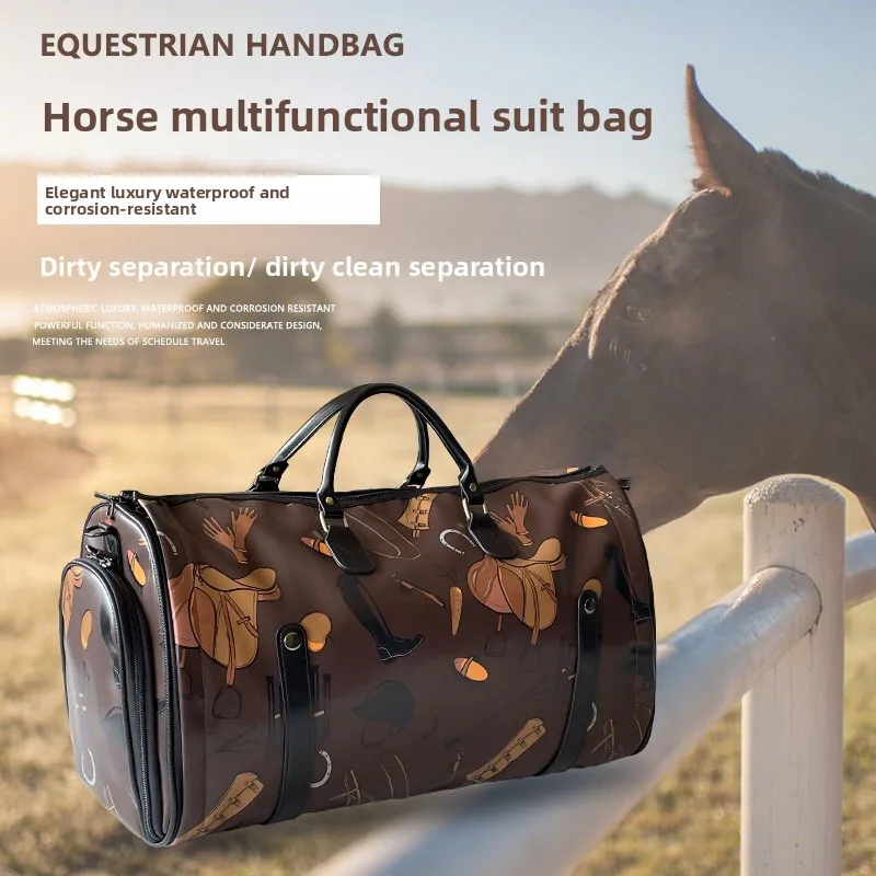 مرحبا الحصان النمط البريطاني الفروسية دعوى حقيبة متعددة الوظائف حقيبة دعوى حقيبة مستحضرات التجميل الفروسية ملابس العمل معدات ركوب الخيل حقيبة مستحضرات التجميل