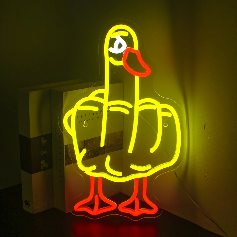 duck neon sign wall decor luz led quarto alimentado por usb para casa sala de jogos pub festa clube restaurante loja bar luzes presentes 01